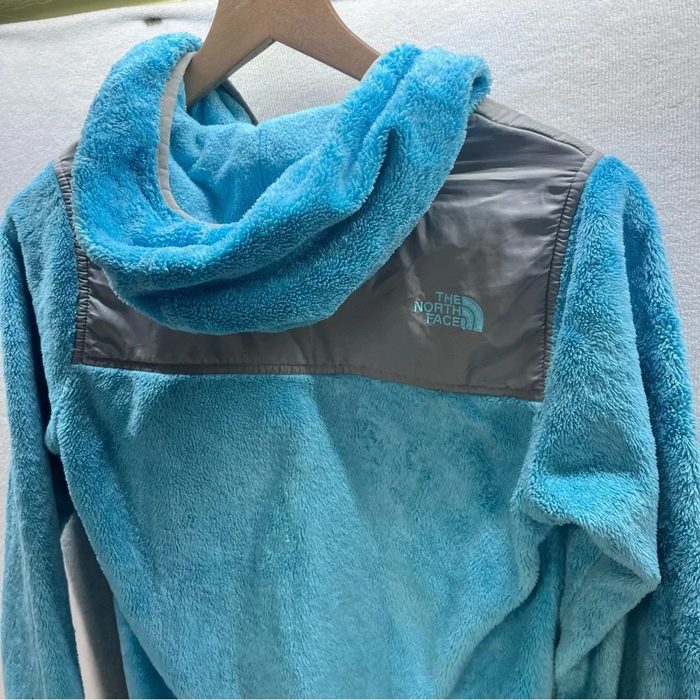 The North Face Denali Hooded Fleece Jacket Girls‎ L (14-16) Aqua Coat 2913